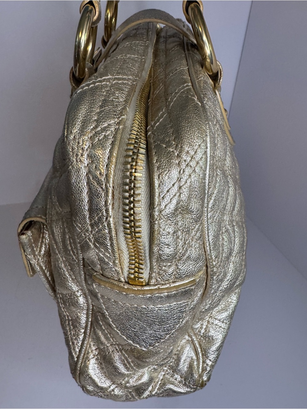 #359 Marc Jacobs Venetia Made in Italy Quilted Leather Satchel - Picture 9 of 16